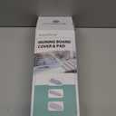 SheeChung 12x42 Inch Ironing Board Cover and Pad -100% Cotton and Heavy-Duty,Snug Fit Over-The-Door & Built in Wall Ironing Board Cover Replacement Pad Cover (Blue+leaf)