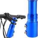 Bike Stem Riser, Adjustable Bicycle Handlebar Extender, 28.6mm Bike Fork Aluminum, Increases Bar Height Up to 4.8" for Mountain Bike, Road Bike, MTB, BMX, Cycling（Blue）