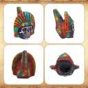 Aztec Chieftain Whistle, Ceramics Real Aztec Death Whistle with a Cloth Bag for Self Defense Collections Unique Religious Gifts Halloween Decor