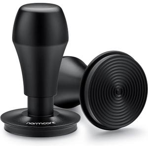 Normcore 58.5mm Espresso Coffee Tamper V4 - Titanium PVD Coating Ripple Base - Spring Loaded Tamper - 15lb / 25lb / 30lbs Replacement Springs - Anodized Aluminum Handle and Stand