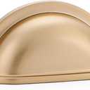 HARPOON Bin Cup Drawer Handles Hardware 5 Pack of Kitchen Cabinet Pulls, 3" Inch 76mm Champagne Gold