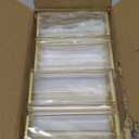 Floroom 6 Pack 5x7 Inch Clear Acrylic Sign Holders, Double-Sided Gold Display Stand Picture Frames for Table Numbers, Menus, Flyers, Weddings, and Offices