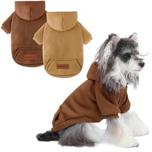 2 Pack Dog Hoodie Warm Hood Dog Sweater Cold Weather Small Dogs Sweatshirt Comfort Pet Clothes for Small Medium Dogs with Pockets Cats Chihuahua Clothes for Male Female Girl Boy Sporty Daily Wear, M