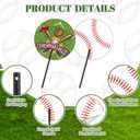 5 x 36 Pcs Baseball Party Decoration, 7 Inch Baseball Hand Fan Party Favor Birthday Centerpiece DIY Signed Hand Fan Sport Table Topper for Sport Ball Gift Support Match Athletes Parade Float