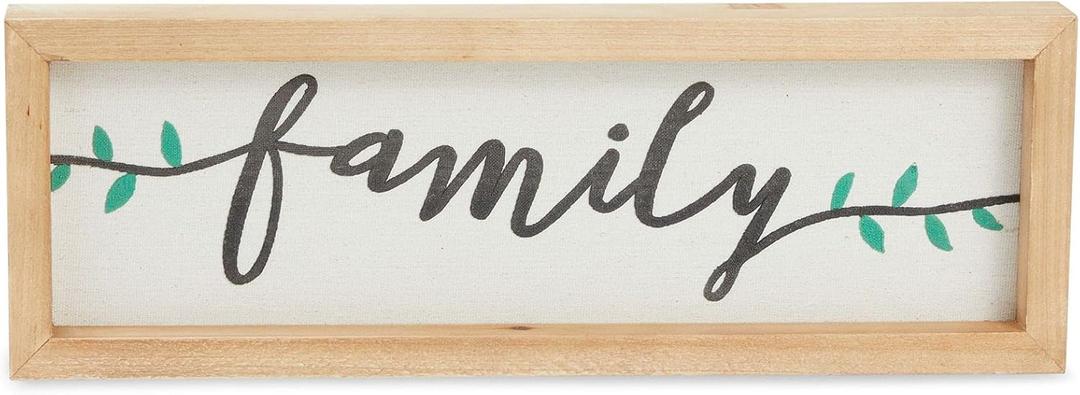 Farmlyn Creek Wooden Family Sign 17" x 6", Rustic Hanging Farmhouse Wall Decor for Home