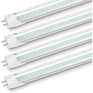 JESLED 24 Inch LED Tube Light, 2FT T8 Hybrid Type A+B, 10W 1120LM 5000K Daylight, Plug & Play or Ballast Bypass, F17T8 Fluorescent Replacement, Clear Cover, 4 Pack, ETL Listed