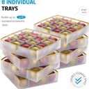 ZOBER Christmas Ornament Storage Box Plastic - Stores 128 3" Ornaments with Individual Trays - Ornament Organizer Storage Box, Durable Christmas Containers Holder - Gold