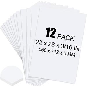 ToLanbbt 12 Pack White Foam Board, 22 x 28 x 3/16" Thick Foam Core Acid Free Poster Foamboard for Art Craft Projects, Painting, Displaying, Signage, Wedding, School