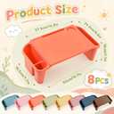 Supervitae 16 Pcs Kids' Lap Desk and Classroom Floor Cushions Set, Including Stackable Lap Tray 19.7 x 14.8 x 7.7'' & Floor Pillow 16'' for Classroom Kindergarten Daycare Nursery (Morandi Colors)