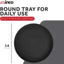 Winco TFG-14K Round Fiberglass Tray with Non-Slip Surface, 14-Inch, Black
