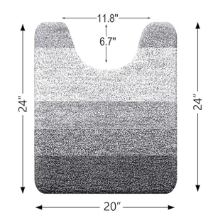 OLANLY Bathroom Rug Set 2 Piece, Soft Absorbent Microfiber Bath Mats and U-Shaped Contour Toilet Rug, Non-Slip, Machine Wash Dry, Plush Shaggy Bath Mats for Bathroom (24"x16"+24"x20", Grey)