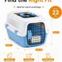 23" Airline Approved Cat Carrier Hard Shell, Dual-Entry Pet Carrier with Top & Front Doors, Detachable Food Bowl & Secure Lock, Breathable Dog Carrier for Cats & Small Dogs Up to 22 lbs - Blue