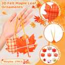 57 Pcs Fall Thanksgiving Tree Ornaments 3D Pumpkin Hanging Ornaments Felt Maple Leaf Fall Decoration for Home Farmhouse Harvest Autumn Tree Decoration