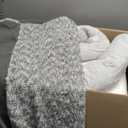 Furhaven Orthopedic Dog Bed for Large Dogs w/ Removable Bolsters & Washable Cover, For Dogs Up to 95 lbs - Two-Tone Plush Faux Fur & Suede L Shaped Chaise - Stone Gray, Jumbo/XL