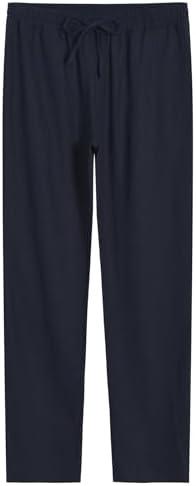 Weintee Women's 34" Inseam Tall Linen Pants with Pockets M