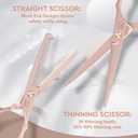 JASON Hair Cutting Scissors Set - 10-Piece Hair Thinning Texturizing Shears Straight for Men, Women & Home Salon RoseGold 6.0"