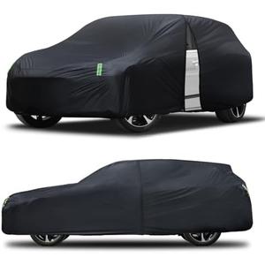 SUV Car Cover Waterproof All Weather for Automobiles, Size S3 Universal Fit for Toyota Highlander, Honda Pilot, Nissan Pathfinder, BMW X5/X6, Ford Explorer/Flex, Infiniti FX35 etc. (191-200 inch) v