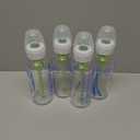 4 x Dr. Brown's Anti-Colic Options+ Narrow Glass Baby Bottle with Level 1 Slow Flow Nipple, BPA-Free, 8 oz/250 mL, 0m+, 4-Pack 