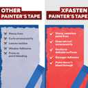 XFasten Blue Painters Tape 1.88 Inch x 60 Yards 3-Pack 1-Inch Core, UV Residue-Free Blue Masking Tape for Clean Lines, Indoor and Outdoor Multi-Surface Use - Sharp Paint Lines for Walls, Easy Removal