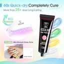 ROSALIND 12 Colors Poly Nail Gel with Mini Nail Lamp Yellow Green Poly Extension Gel Kit 0.34oz/10ml Nails Buider Set with Slip Solution Basic Tools for Beginners with Everything