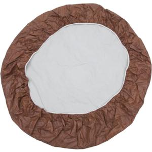 Round Tablecloth with Elastic Band PVC Table Cover for Indoor Use Flannel Backed Design Easy to Clean for Home Parties and Restaurants