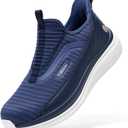 FitVille Men's Extra Wide Slip on Walking Shoes with Arch Support Men Slip on Sneakers for Foot Pain Relief-Stepease V2, Size 14 
