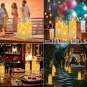 YOROXRG 24 Pack Christmas Decoration Flickering Flameless Candles,Battery Operated Candles,LED String Lights LED Candles for New Year, Home Decor, Parties,Wedding(D2.2 xH 5" 6" 7") (Ivory)