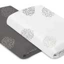 4moms Breeze Playard Sheets, Machine Washable and 100% Cotton, White & Grey, 2 Pack
