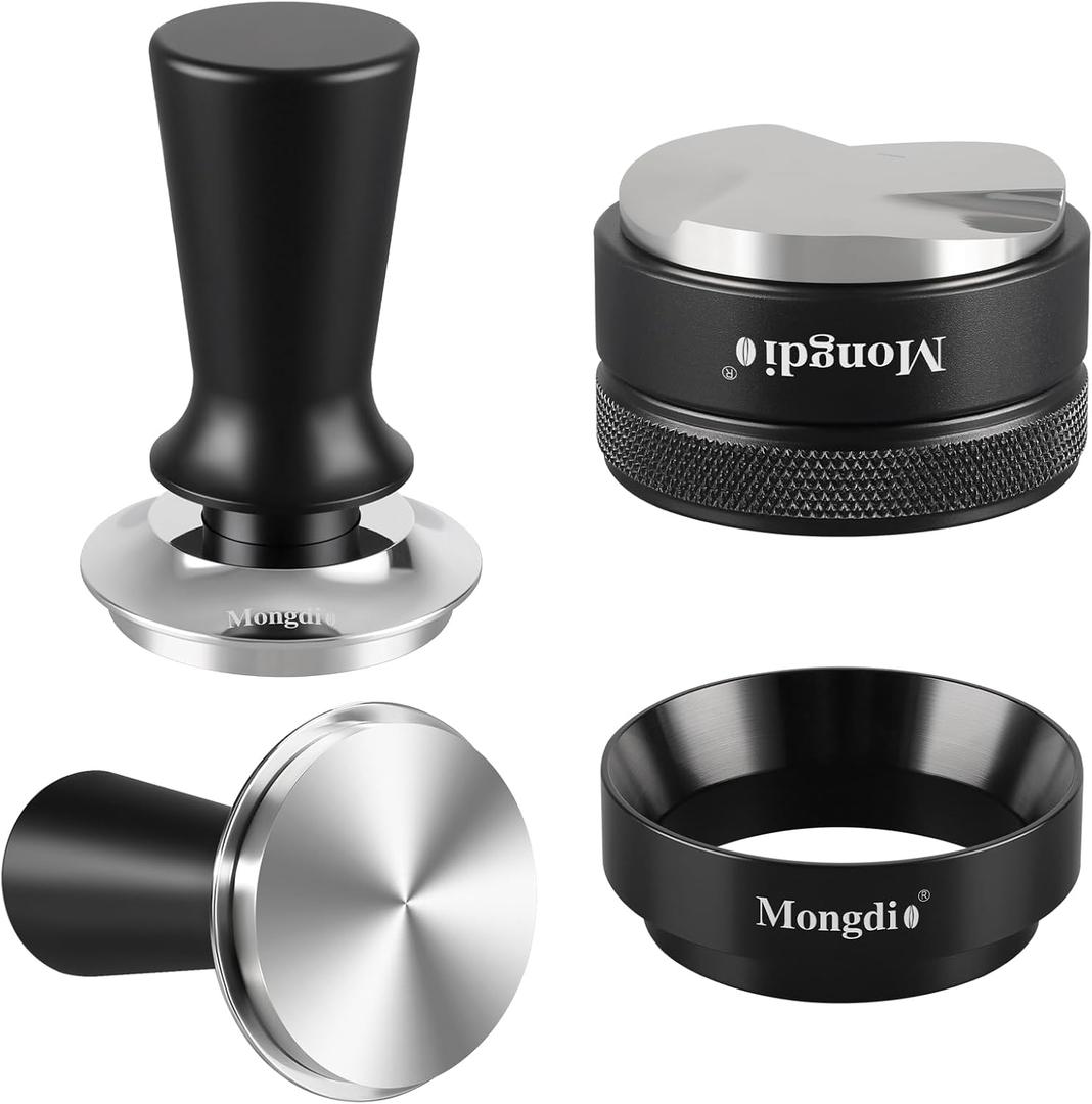 Mongdio 51mm Espresso Accessories Kit, Espresso Tamper, Dosing Funnel and Coffee Distributor, Fits 51 mm Espresso Machines and Portafilters
