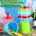 Didaey 15 Pcs Beach Buckets for Kids, Plastic Sand Pails for Boys and Girls, Sand Buckets for Beach, Sandbox, Pool, Gardening, Summer Party Favors (Vibrant Color)