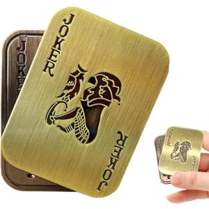 Fidget Toys, Metal Poker Push Card, Fidget Slider, Fidget Clicker, Fidget Toys for Adults Teens, Relieve Stress Anxiety ADHD, Gift for Boyfriend, Husband and Father (Joker)