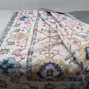 MUJOO Washable Rug 6'x10', Boho Small Area Rugs for Entryway Bedroom Living Room Kitchen,Blue Non Slip Carpet Indoor,Vintage Soft Teal and Pink Floral Rug