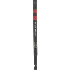 Klein Tools 14PNDHC 1/4-Inch Magnetic Color-Coded Power Nut Driver, SAE, Impact-Rated Hollow Nut Driver with 5-Inch Extended Reach Shaft