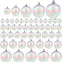 Shappy 50 Pcs Christmas Iridescent Ornaments Halloween, Transparent DIY Shatterproof Hanging Rainbow Ball Christmas Ornament 5 Different Sizes for Party, Wedding, Home Decor (Clear)