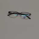 Blue Light Blocking Glasses Men Computer Gaming Glasses Rectangle Metal Semi-rimless Black Frame Anti Glare/UV400 Clear Lens (9529-black)