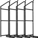 Heavy Duty Shipping Container Shelving Bracket Kit (4-Pack) - 3-Tier Hanging Shelving Rack (19" D x 62" H), Universal Cargo Container Brackets