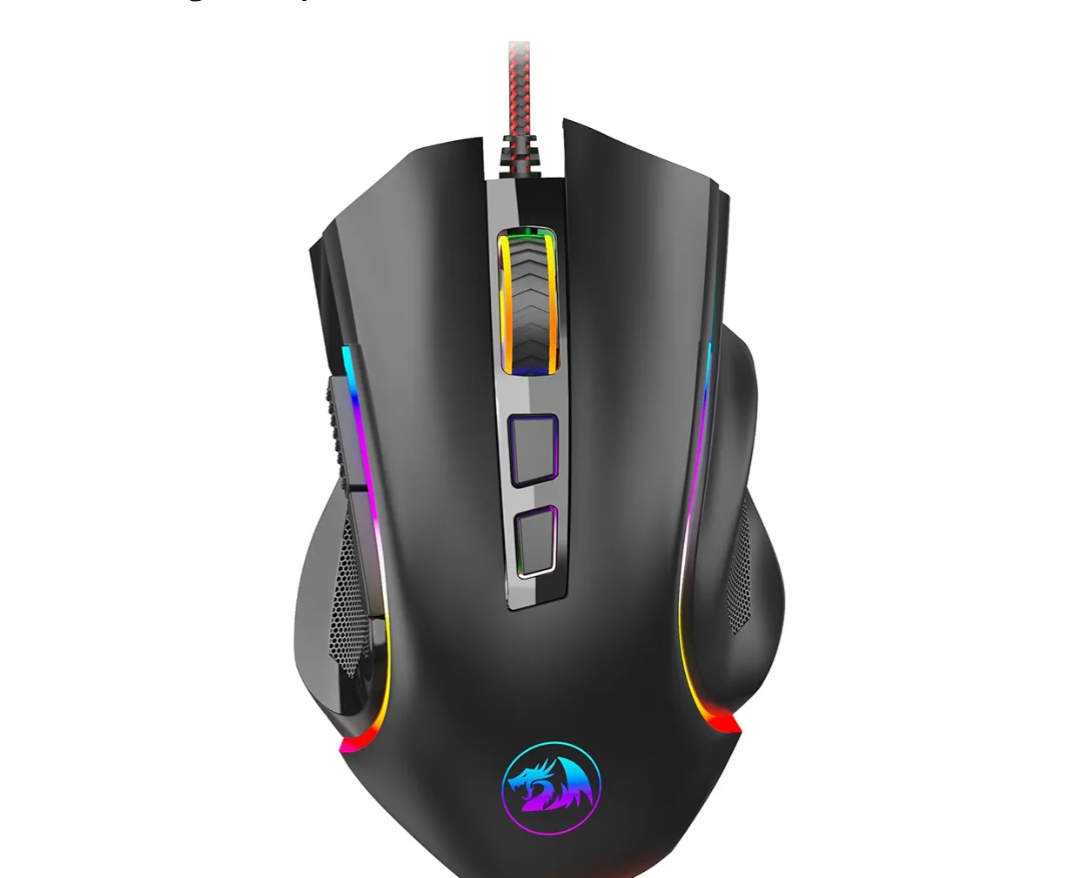 Redragon M602 Gaming Mouse, Ergonomic RGB Gaming Mouse Wired with 7200 Adjustable DPI, 9 Programmable Buttons, Professional Software for Gamer Office [Black]