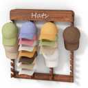 lesolar Wooden Hat Rack for Baseball Caps - Hat Rack for Wall with 40-Slot Display, Farmhouse Hat Holder for Men & Women, Hat Wall Storage for Caps, Western Hats, and More (29.5" x 29.5")