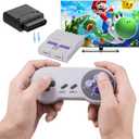 KIWITATA 2 Pack 2.4GHz Wireless Controller for SNES Original Console, Rechargeable Wireless Remote Gamepad Controller for SNES Super Nintendo Entertainment System Console