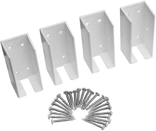 Vinyl Fence Brackets w/ Screws 3.5" x 1.5" (4-Pack), MS29993