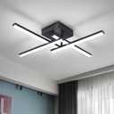 ElDISUNY Modem LED Ceiling Light, 24w Black Sputnik Ceiling Light, 6500K Cool White Flush Mount Ceiling Light Fixture for Bedroom Hallway Living Room Dining Room Coridor Kitchen