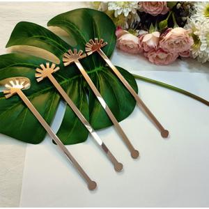 Pack of 20 Sun Drink Stirrers,Acrylic Sunshine Cocktail Stir Sticks for Party&Festival Decorations,Baby Theme Stirrers (Rose Gold Mirror)