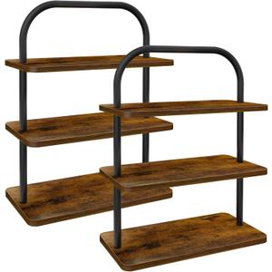 3 Tier Cupcake Stand 2 PACK Wooden Metal Cupcake Stand Reusable Cupcake Display Stand Tiered Tray Stand Dessert Table Display Set Serving Trays for Party Rustic Farmhouse Vendor
