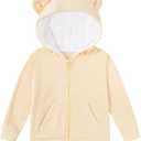 Vieille Baby Toddler Fleece Hooded Jacket Boys Girls Cute Bear Ear Zip Up Outerwear 1-5 Years, 4Y