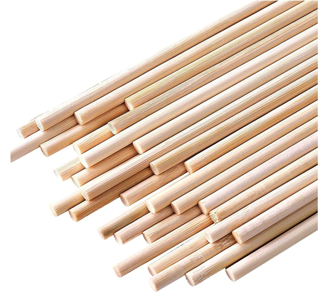 HOPELF 50PCS Bamboo Dowel Rods - 1/4 x 36 Inch, Craft Sticks, Cylindrical, DIY, Home Decor, Model Building