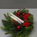 Suncalla 3 Pcs 13.5 Inch Christmas Centerpiece Include Christmas Candle Wreath with 2 Flameless Candles Red Ribbons Pine Cones Red Berries Spherical Xmas Table Centerpiece Decor for Party Winter Decor