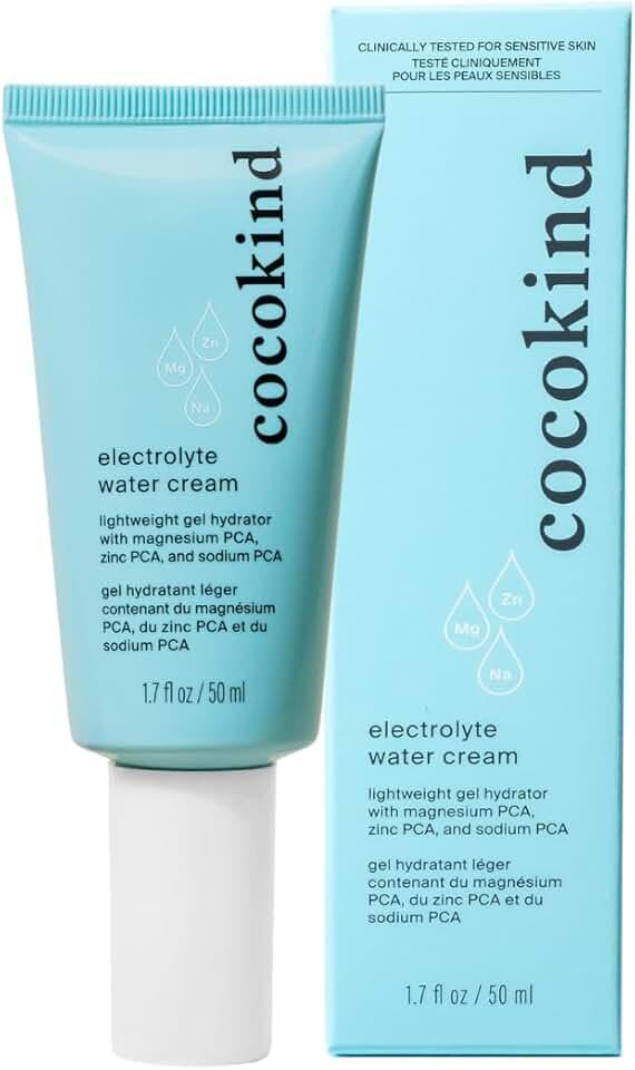 Cocokind Electrolyte Water Cream | Lightweight Water Gel Moisturizer | Balanced Hydrating Day Cream for All Skin Types | 1.7 Fl Oz