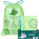 13 Gallon,50 Count, Compostable Trash Bags with Drawstring, Tear Resistant Kitchen Food Scrap Waste Bag, ASTM D6400, US BPI and Europe OK Compost Home Certified