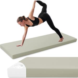 MABOZOO 3-Inch Thick Yoga Mat, 68"x24" Extra Thick PU Leather Exercise Mat, High-Density Foam Gymnastics Cushion for Yoga, Fitness, Pilates, Stretching