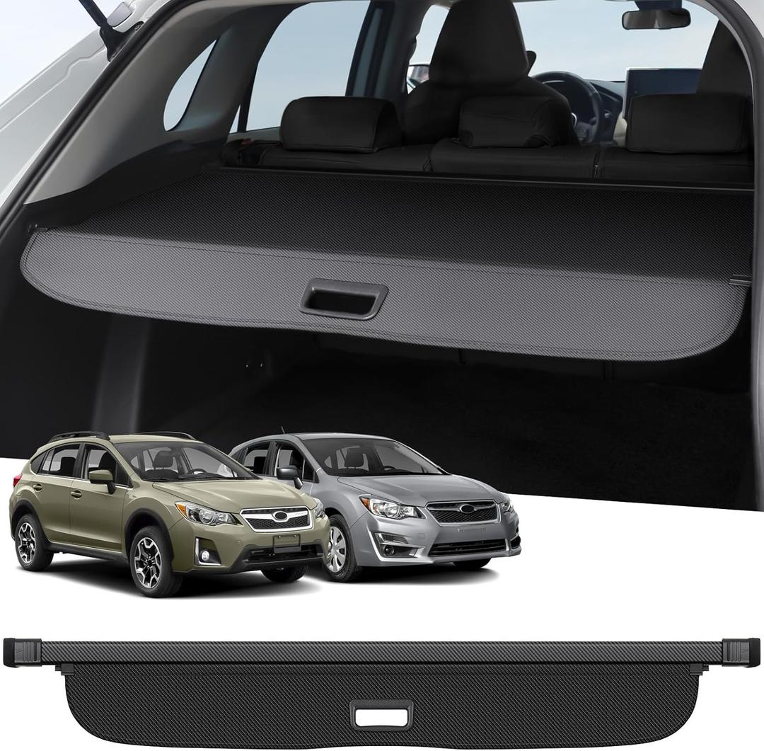 ZZEQYG Cargo Cover for 2013-2017 Subaru XV Crosstrek & 2012-2016 Impreza Accessories Retractable Cargo Cover Trunk Cover All Weather Shielding Shade Cargo Luggage Cover(Carbon Fiber)